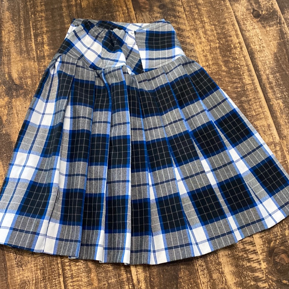 School Uniform Pleated Plaid Skirt